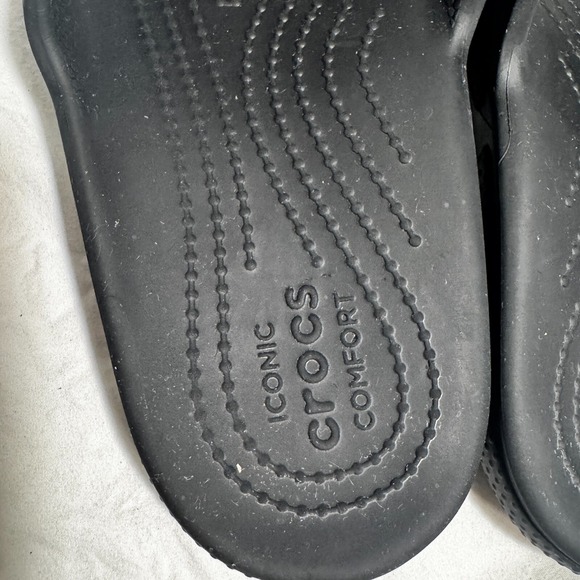 Crocs Unisex Slide Sandals Black M 6 W 8 - Picture 14 of 16